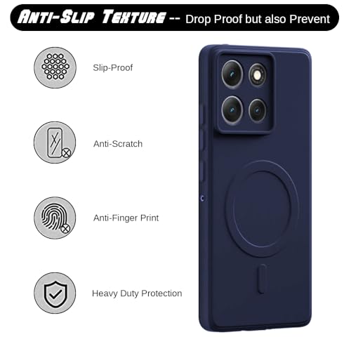 Image of Back Cover | MagFit Ring Design (Non-Magnetic) | Shockproof Protection | Anti-Slip Grip | Raised Camera Edges | Slim Protective Case for Motorola Moto G86 5G / G86 Power 5G (Steel Blue)