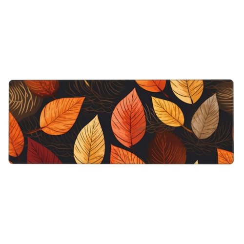 Tapis de souris de jeu de grande taille en caoutchouc premium motif automnal texturé