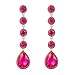 BriLove Women's Elegant Wedding Bridal Crystal Beaded Teardrop Chandelier Dangle Earrings