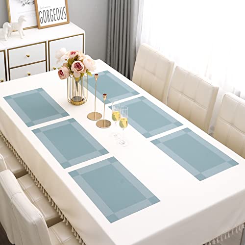 Image of HOKIPO Polyvinyl Chloride Pvc Washable 6 Pieces Dining Table Mats, 45X30 Cm (Ar3042)