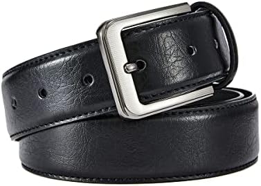 Lhelca Men's Genuine Leather Casual Every Day Jeans Belts, 100% Italian Real Solid Leather,Handmade Men Belts with Gift Box