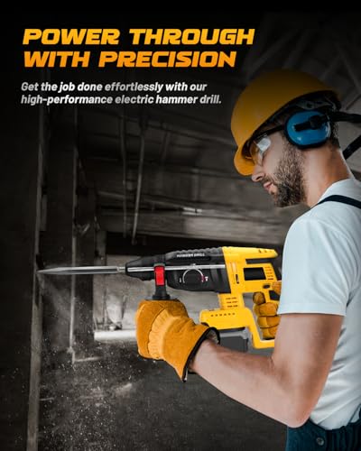 Image of Cordless SDS Hammer Drill for Dewalt 20V MAX Battery, Brushless Rotary Hammer Drill with Safety Clutch for Concrete /Masonry (No Battery)