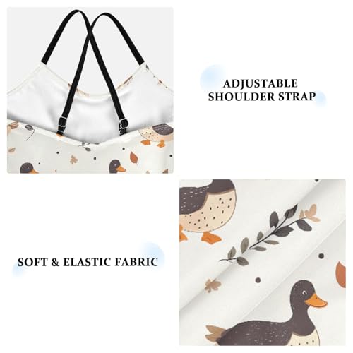 senya Girls Swimsuits One-Piece Swimwear Tie Bathing Suit Beach Summer Round Neck 7-8T Duck Leaves Pattern3