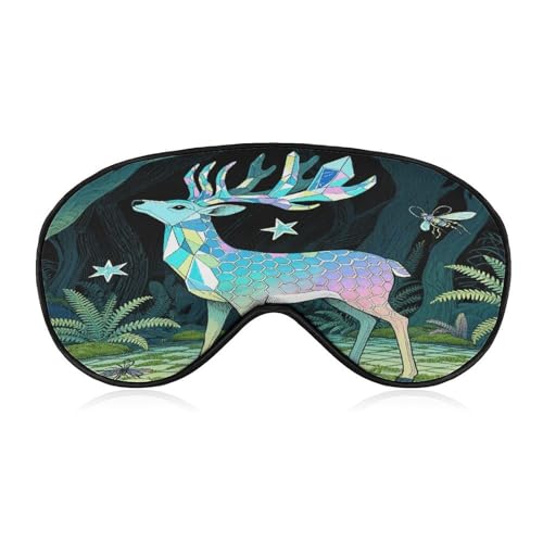 Crystal Deer Sleep Mask �j�����p ���S�Ռ��X���[�v�V�F�[�h�J�o�[ �\�t�g �ʋC�� ���K �ډB�� �i�C�g�A�C�J�o�[ ���߉\�ȃo���h�A�C�}�X�N �����p