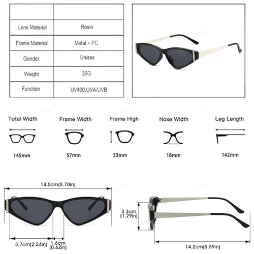 Lunettes de soleil œil de chat rétro aux finitions soignées et durables