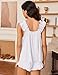 Ekouaer Pajama for Women Set 2 Piece Ruffle Pjs Soft Tank Top and Shorts Sleepwear Set Bridal Pajama Set for Women White Medium