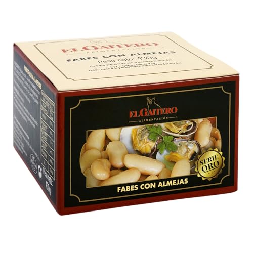 El Gaitero - Fabes Con Almejas Serie Oro. | Sabor Ligeramente Marino | Textura Suave | Conservación a Temperatura Ambiente | 6 Latas de 430gr