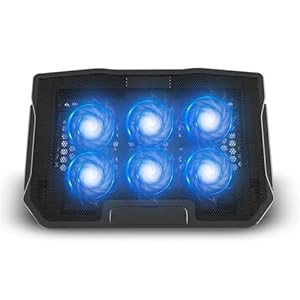 Laptop Cooling Pad for All Laptops and Notebook, Aluminum Laptop Cooler with 6 Quiet Cooling Fans, Adjustable Laptops Fan Cooling Pad, Laptop Cooling Stand Tray, Computer Fan,Gaming Laptop Cooling Pad