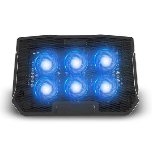 Laptop Cooling Pad for All Laptops and Notebook, Aluminum Laptop Cooler with 6 Quiet Cooling Fans, Adjustable Laptops Fan Cooling Pad, Laptop Cooling Stand Tray, Computer Fan,Gaming Laptop Cooling Pad