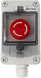Power IP67 Waterproof Emergency Stop Switch Box, Industrial Control Panel Mount, Red for Machinery, CNC, Automation & Safety Price In India