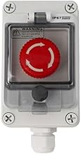 Power IP67 Waterproof Emergency Stop Switch Box, Industrial Control Panel Mount, Red for Machinery, CNC, Automation & Safety