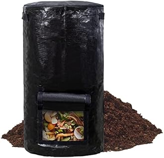 MyLifeUNIT Compost Bins Outdoor, Composting Bin for Outside Garden, Reusable Garden Yard Waste Bag, 34 Gallons (1 Pack, Black)