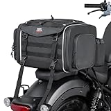 KEMIMOTO Motorcycle Travel Luggage Bags, 23L-30L Expandable Large Capacity Motorcycle Tail Bag, Waterproof Rear Rack Trunk, Motor Pannier Bag with Rain Cover and Straps