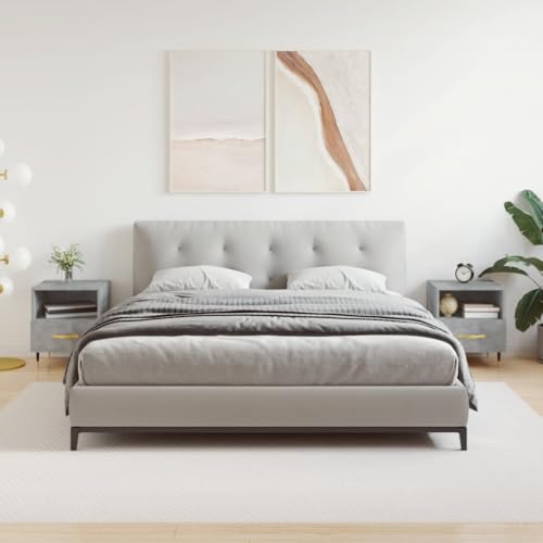 Table de chevet gris béton gain de place pour optimiser le rangement de lit - 3