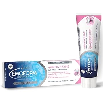 Emoform Dentifricio Gengive Sane 75ml - con Sali di Sodio ed Esetidina - Riduce il Sanguinamento Gengivale in oltre il 90% dei casi donando sollievo dall'irritazione - Rinforza lo Smalto