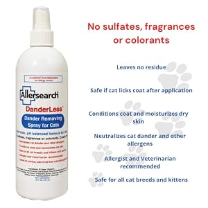 Allersearch DanderLess Dander Removing Spray for Cats