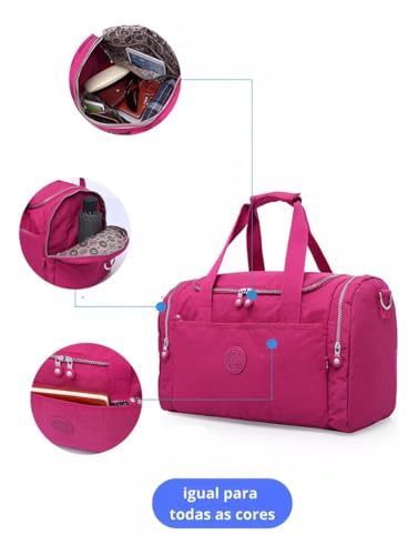 Bolsa Mala Grande Feminina para Academia e Viagem de Mão e ombro (1, pink)