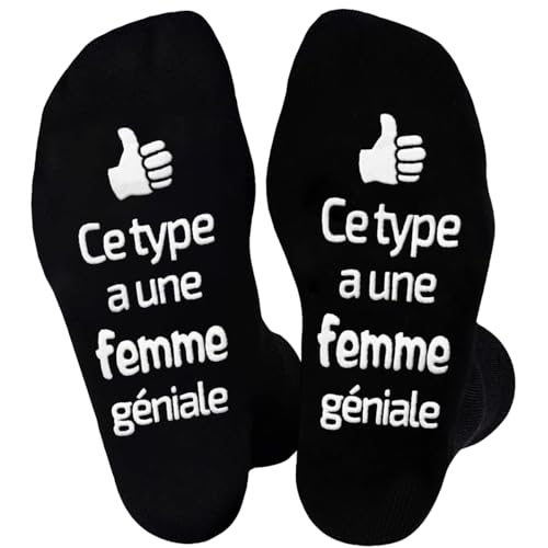 Idea de regalo de San Valentín para hombre, calcetines Rigolotes Hombre 43-46, calcetín de este tipo a una mujer geniale regalo Mari Drole, calcetines fantasía para hombre Humour Calcetines Drole Noel