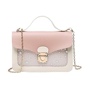 Aoaky Girls Chain Mini Handbags For Little Girls Star Handbags For Women Pink Handbag Chain Detachable Three-Layer…