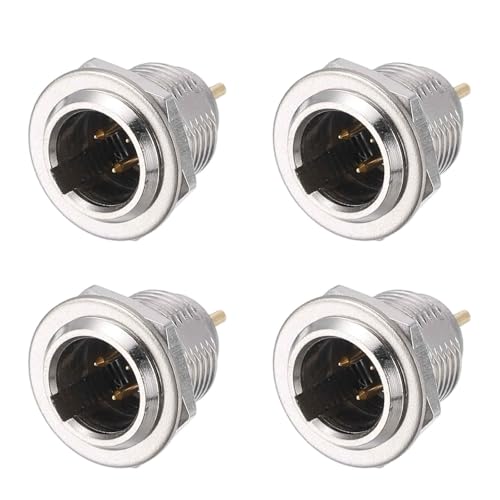 Connecteur mini XLR mâle 3 broches pour prise microphone et panneau audio argenté MECCANIXITY