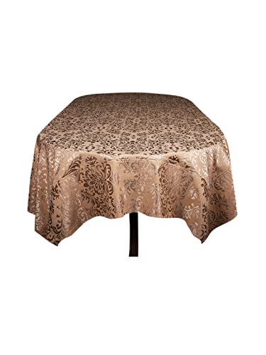 Home – The Best is for You Cotton Dining Table Cover 40 x 60 Inch or 100Cms X 150Cms, Pack of 1 (Gold Damask, 4 Seater)
