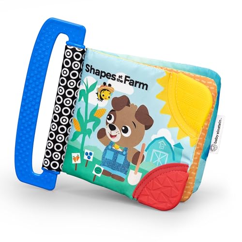 Baby Einstein Farm Explorers Shapes at The Farm Teether Book, Multisensory, Ages Newborn and Up