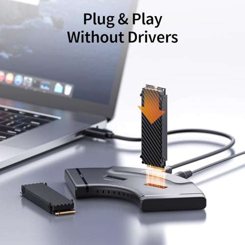 Image of Alxum Dual M.2 NVMe & Dual SATA 4-Bay SSD Enclosure Reader, USB-C 10Gbps External Hard Drive Adapter Docking Station, PCIe 3.0 NVMe /SATA to USB Tool-Free for PC /Mac /Linux /Android
