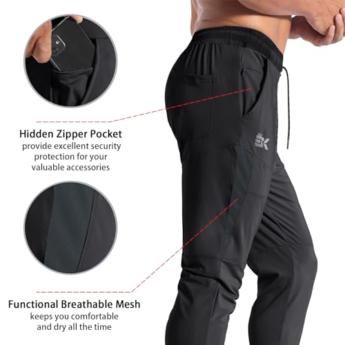 BROKIG Mens Tapered Gym Joggers,Men's Lightweight Jogging Pants Quick Dry Casual Athletic Running Workout with Pockets2