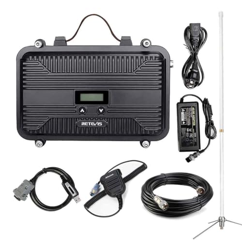 Image of Retevis RT97S GMRS Repeater, RT97 Upgraded Version, Survival Radio Repeater, Full Duplex Long Range with Mic, Compatible with Raspberry Pi, LCD Screen for Emergency, Warehouse and Logistics(1 Pack)