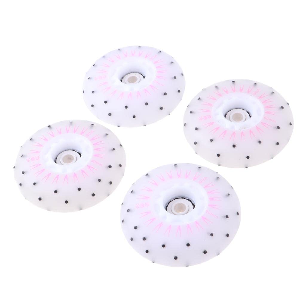 4pcs Flash Skating Wheel Roller Skates | PU Material | Up | Multicolor s | 72-80mm Sizes | Outdoor & Indoor Use | Skater's Dream - Pink, 80mm