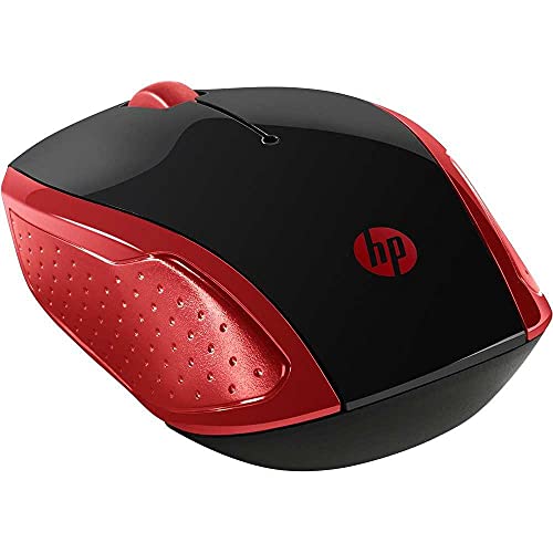 Mouse De Computadora, Personal Computer HP Mouse Inalámbrico HP 200, Conectividad de 10 mts, 2.4 GHz, Windows/MAC OS, Ambidiestro, Rojo (2HU82AA)