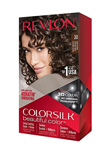 Revlon ColorSilk Hair Color, 30 Dark Brown 1 ea (Pack of 6)