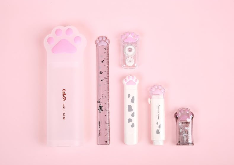 LUYAO 6Pcs Cute Cat Paws Stationery Set, Birthday Graduation Kids Day Gift Pack For Writing School Office Home Stationery Office Supplies, ZN-022