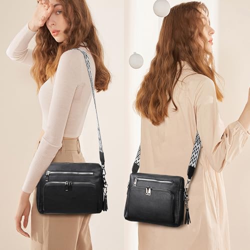 Crossbody Bags for Women MultiPockets Purses for Women Vegan Leather Shoulder Bag with Ajustable Strap for Shopping2