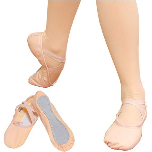 【TING】お買得フルソール布製バレエシューズ ヨーロピアンピンク(24.0cm)