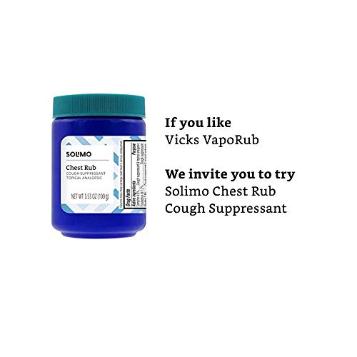 Amazon Brand - Solimo Chest Rub Cough Suppressant And Topical Analgesic, 3.53 Ounce #TOP2