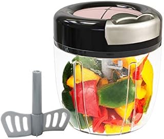 MIGECON Manual Food Chopper with 5 Blades, Hand Pull Blender Grinder Food Processor