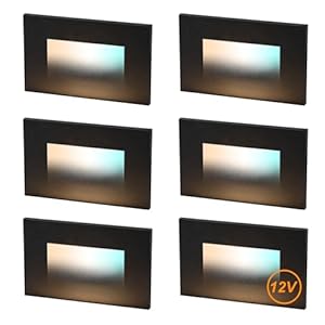 CLOUDY BAY 12V Low Voltage 3 Color Indoor and Outdoor LED Step Light,3000K/4000K/5000K Deck Lights,Stair Light,Wet Location,Black(Low Voltage Transformer is Required)