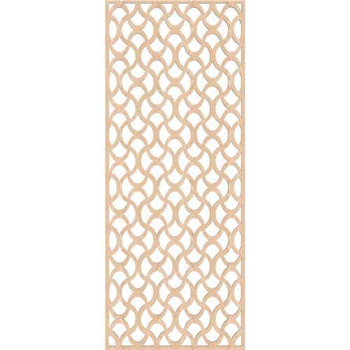 Image of 21 3 /8 inchW x 54 3 /8 inchH x 3 /8 inchT Resort Decorative Fretwork Wood Wall Panels, Red Oak