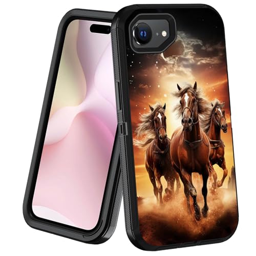 POIUYTREW iPhone 16eP[Xpɐ݌vꂽ3w ϋv [~^[O[h] ho ϏՌ t{fBgѓdbیJo[ iPhone 16e 6.1C` 2025Np - n