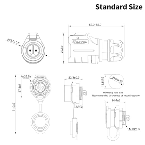 Connecteur circulaire LP16 4 Pin idéal pour éclairage LED extérieur de jardin - 6