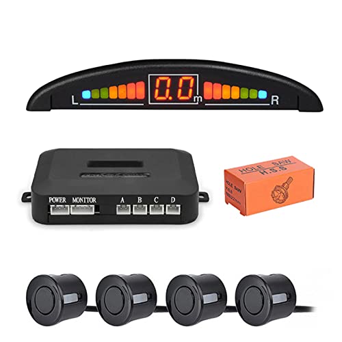 COBLEI Coche Sensor Kit de Sensor de estacionamiento con 4 radares LED Pantalla Digital precisa de Distancia de obstáculos Kit de Alarma Detector Radar de Marcha atrás