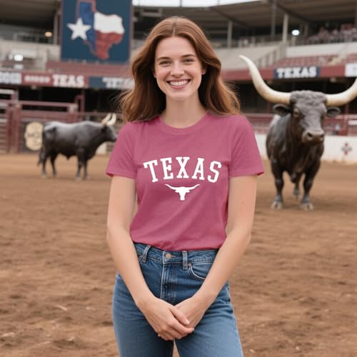 Texas Shirts for Women Texas State Longhorn T-Shirt Casual Texans Pride Cowgirl Tee Tops3