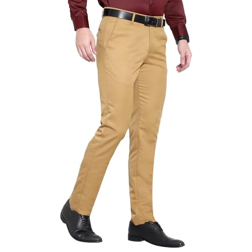 Image of The PS Men's Formal Regular Fit Cotton Blend Black, Dark Grey Combo Trouser (Pack of 2)