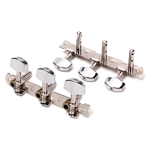 HANABASS Gc301e Guitar Machine Heads Double Holes Square Tuning Pegs Chrome Essential for String Fixing Sound Enhancement