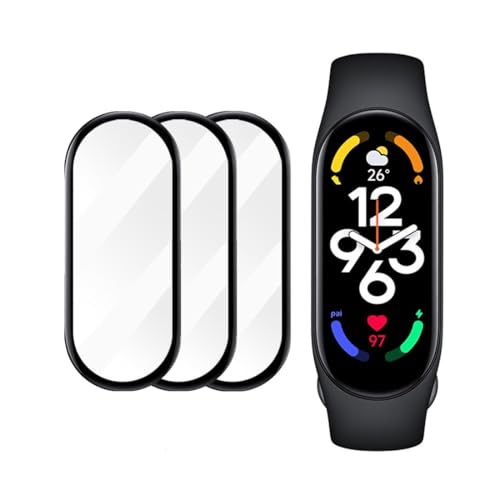 for Xiaomi Mi band 6/5/4 �Ή� �ی�t�B���� 3���Z�b�g 3D�t���S�ʕی�t�B���� PET������ �Y�f�@�� �ȖʃJ�o�[ for Xiaomi Smart Band 6/5/4�Ή� �t���ی�t�B���� �L�Y�h�~ �ϏՌ� ��U�h�~ �S�ʕ�