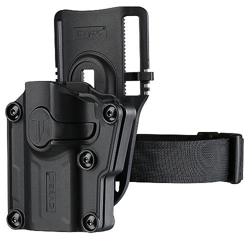 Mega-Fit Low Ride Belt Loop Holster Fit Most Popular Full Size and Compact Pistols, Trigger Guard Locking System Level Ⅱ Retention, Left Hand Black