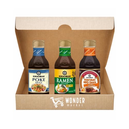 Wonderbox Salsas orientales - 250ml x 3 - Kikko man - Salsa poke; ramen; teriyaki bbq