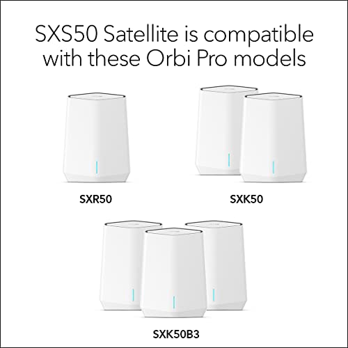 Image of NETGEAR Orbi Pro WiFi 6 Tri-Band Mesh Add-on Satellite (SXS50) for Business or Home, Coverage up to 2,500 sq. ft, 75 Devices, AX5400 802.11AX (up to 5.4Gbps), Requires Orbi Pro WiFi 6 Router