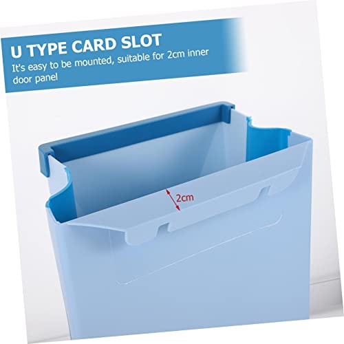 Basurero plegable rectangular azul para pared miniatura 5